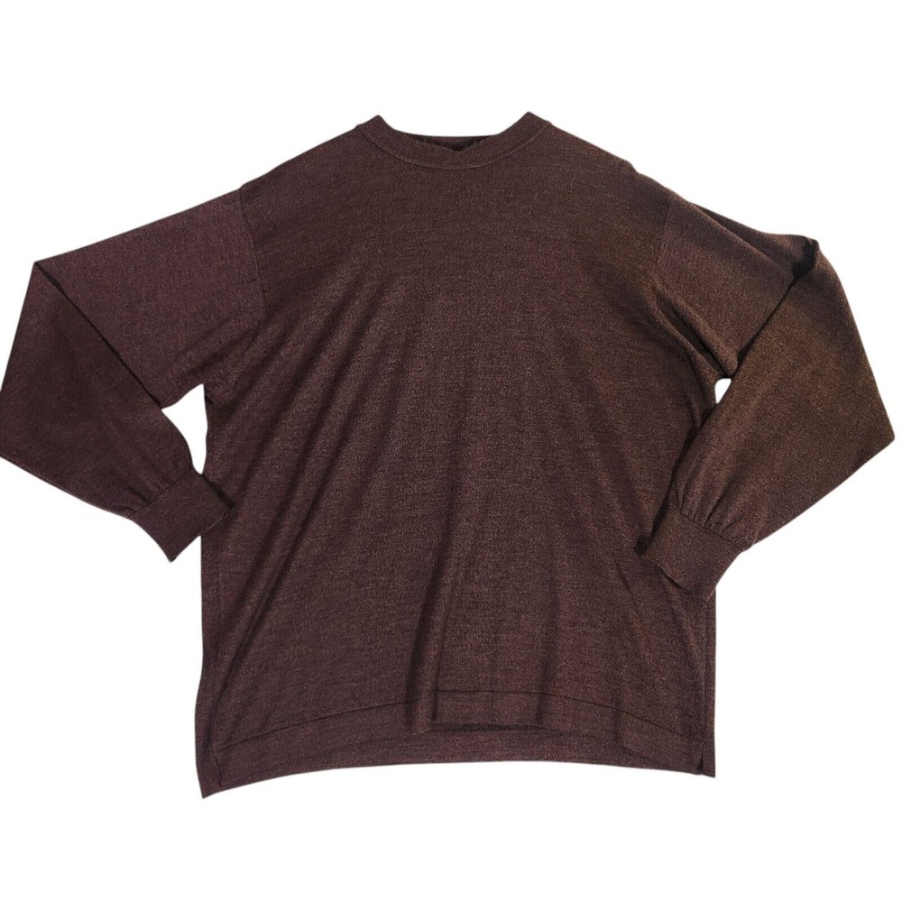 Mondo Di Marco‎ Sweater Men's 52 L Brown Wool Blend Distressed Italy